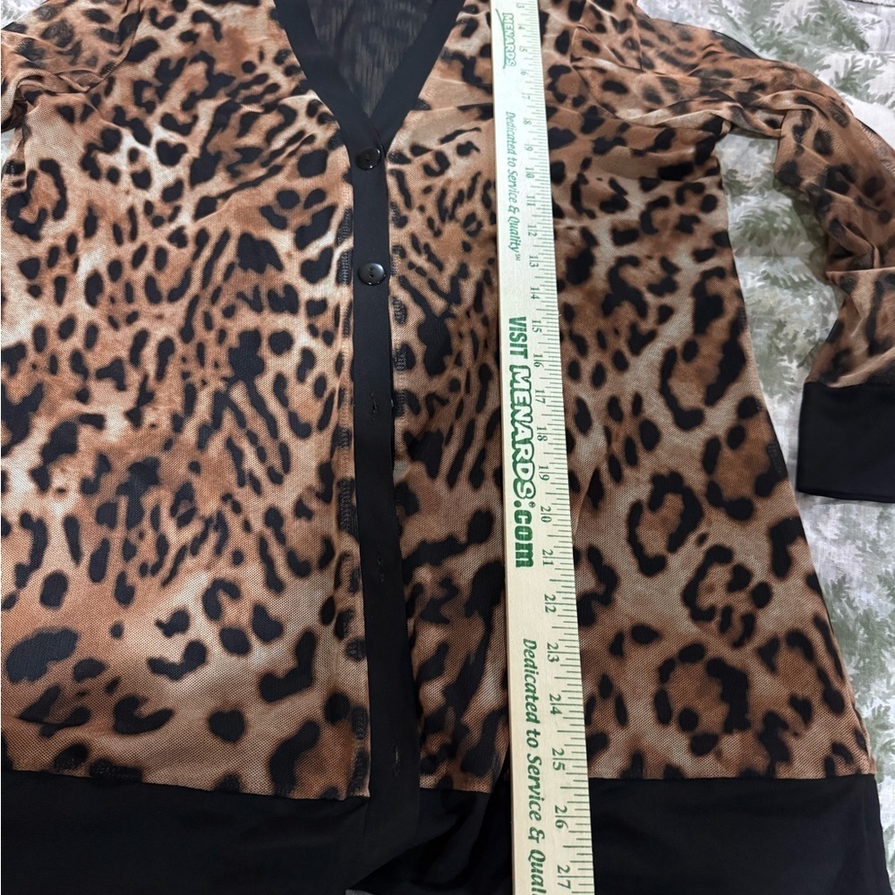 Chico's Brown and Black Leopard Print Cardigan 2 piece set - Picture 5 of 15